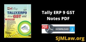 Tally ERP 9 GST Notes PDF