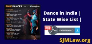 Dance in India PDF Download | State Wise List |