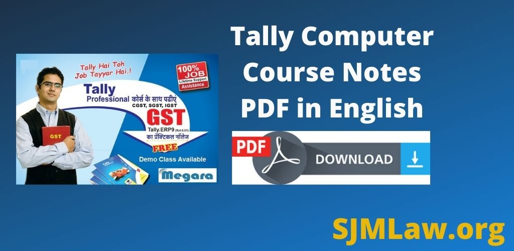 Tally Computer Course Notes PDF Download in English