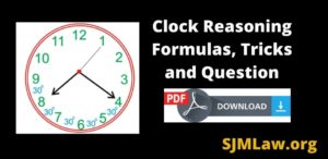 Clock Reasoning Formulas, Tricks and Question PDF Download