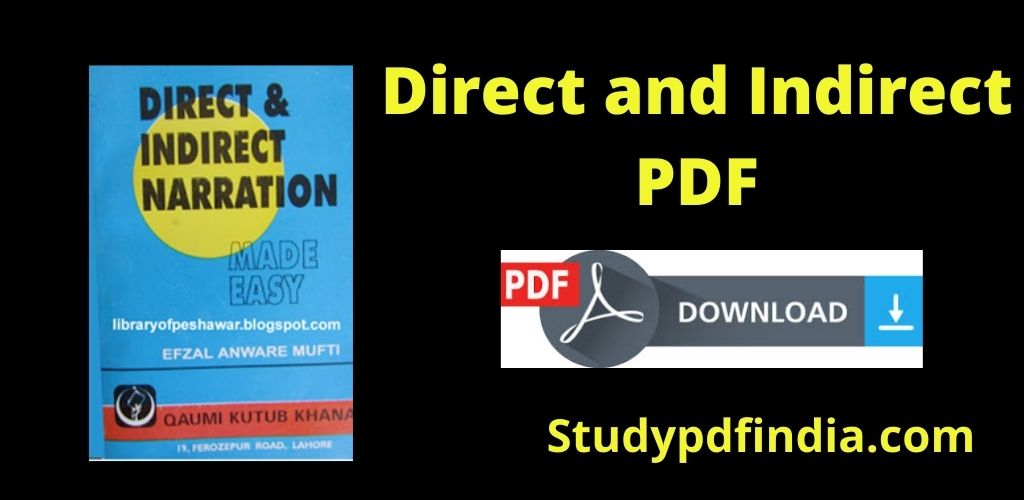 direct and indirect in Hindi pdf