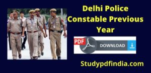 Delhi Police Constable Previous Year PDF Download