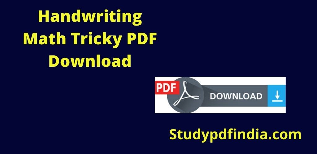 Handwriting Math Tricky PDF Download