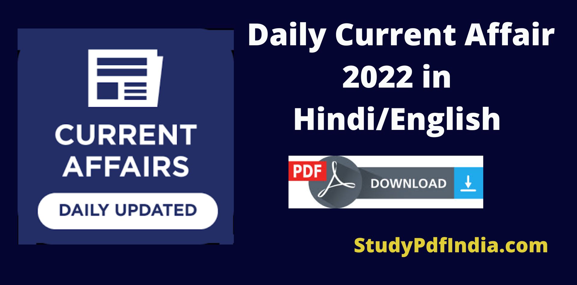 Daily Current Affair PDF Download 2022 in Hindi/English