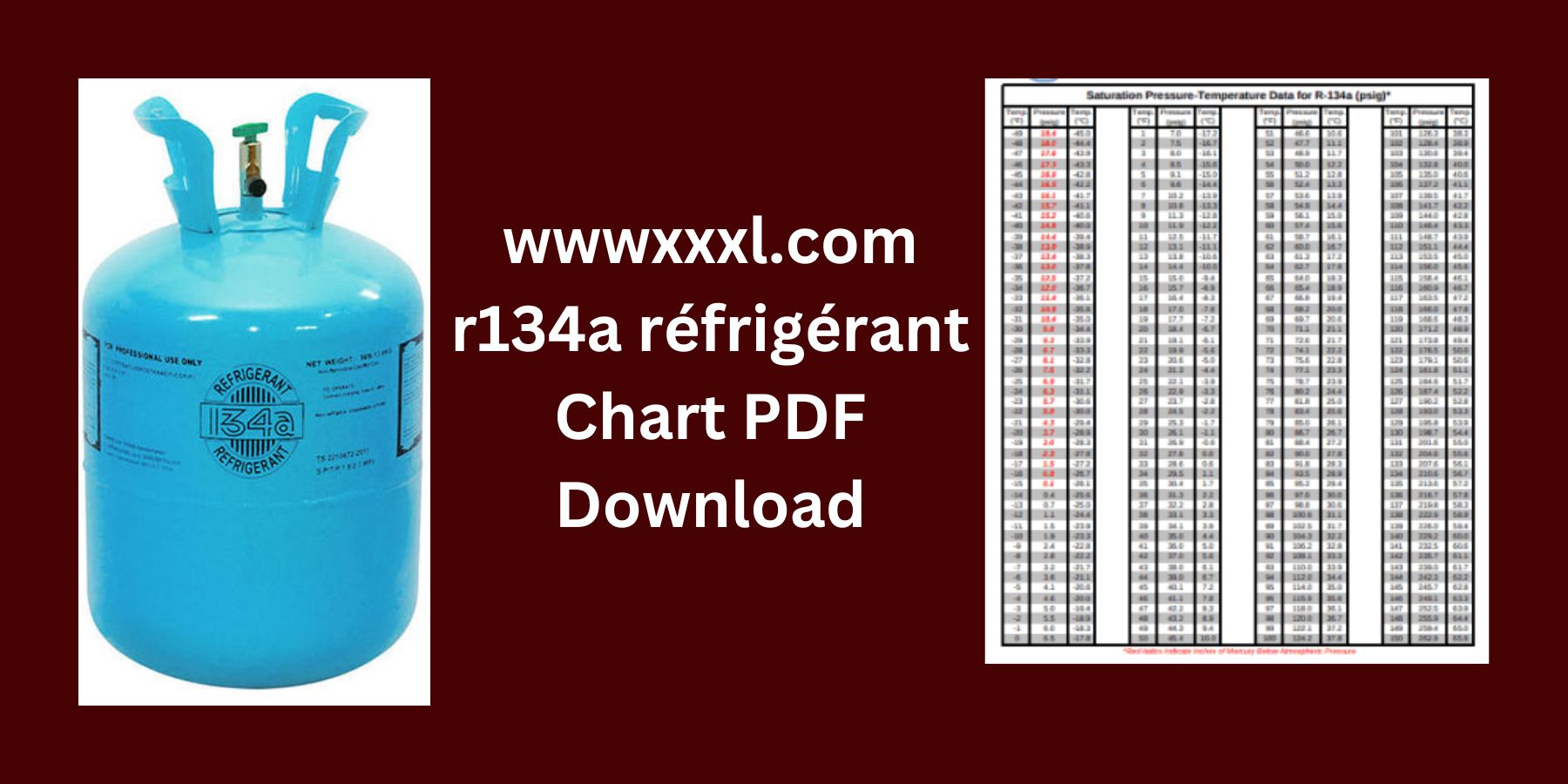 wwwxxxl.com r134a réfrigérant Chart PDF Download