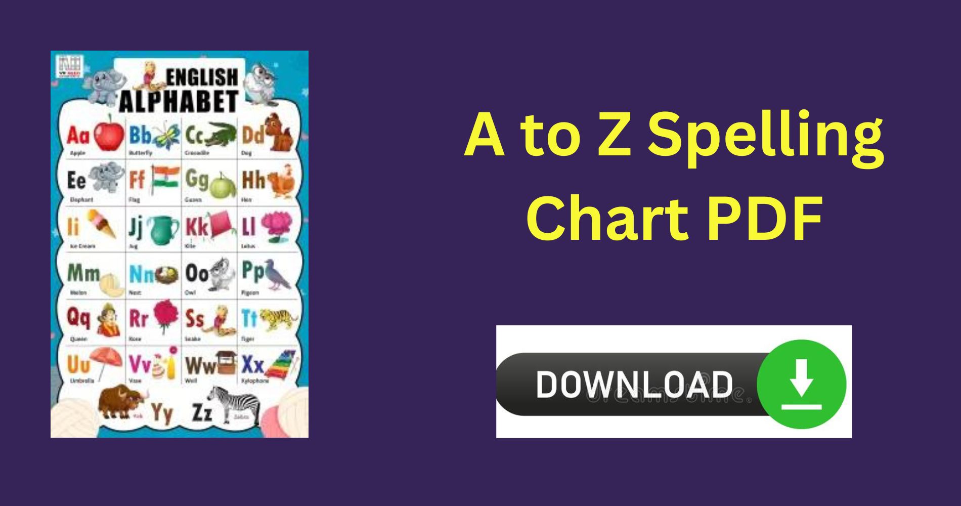A to Z Spelling Chart PDF